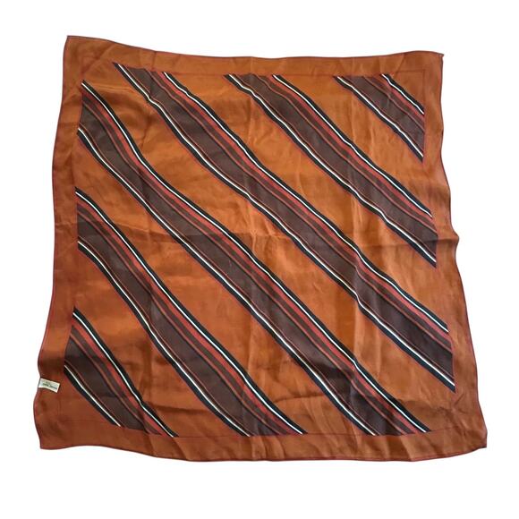 Vintage Silk Stripe Scarf Baar & Beards‎ Japan 26" Mod Luxe - Picture 1 of 4